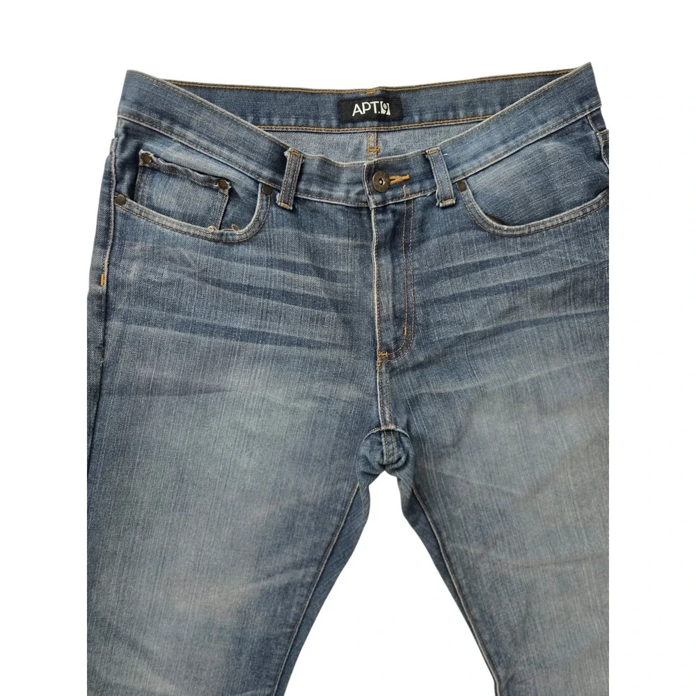 APT‎ 9 Men's Relaxed Fit Dark Blue Wash Denim Jeans Size 34x32